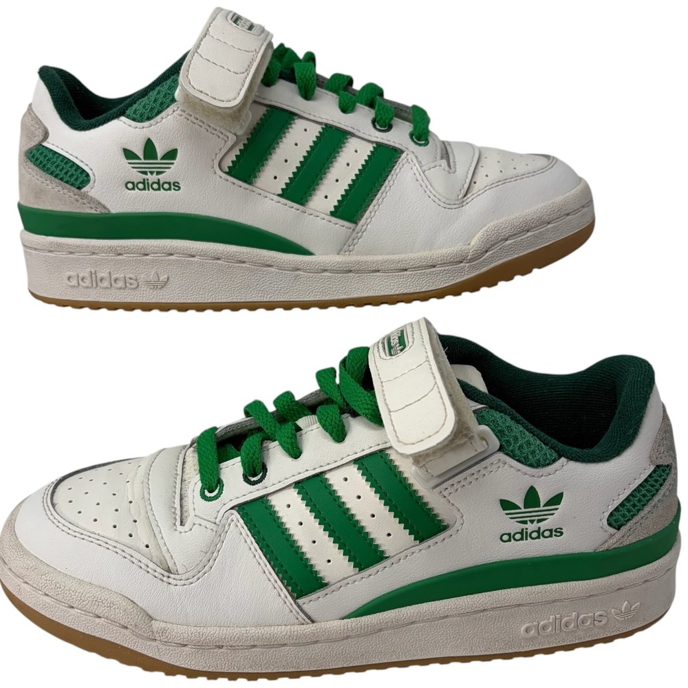 Adidas Forum Low White Green Gum Leather‎ Sneakers Women's US 5.5 UK 5 EU 38